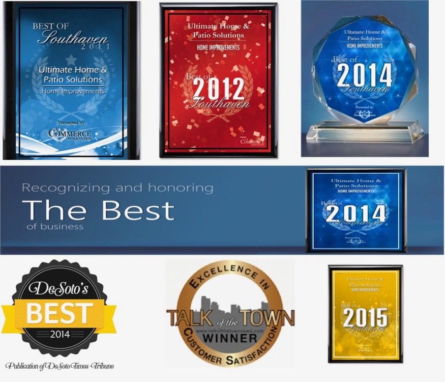 A collage of awards and accolades for the best in business.